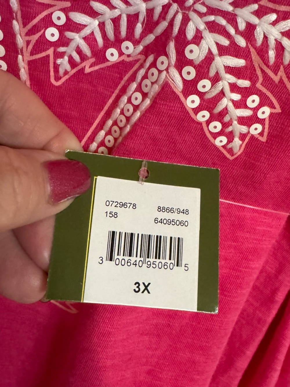 NWT Hot Pink Palm Tree Cap Sleeve Top   PLUS: 3X     #12 - Picture 8 of 8